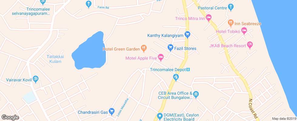 Отель Green Garden на карте Шри-Ланки