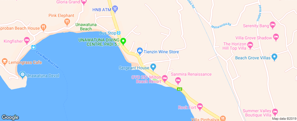 Отель Happynight & Restaurant на карте Шри-Ланки