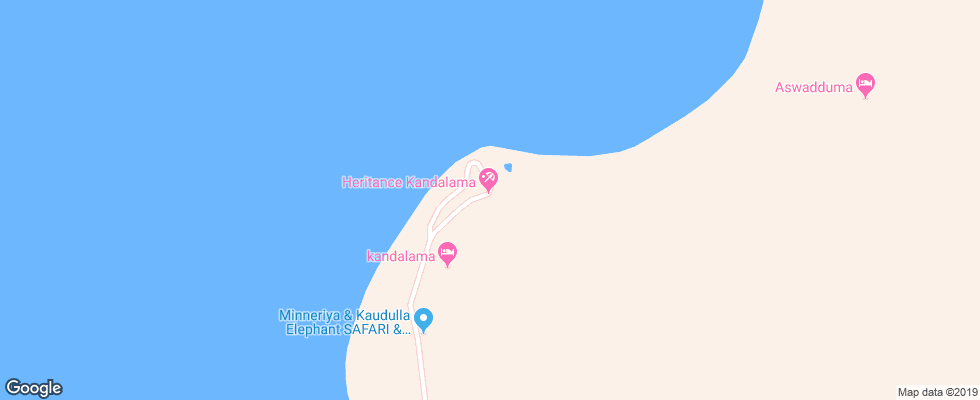 Отель Heritance Kandalama на карте Шри-Ланки