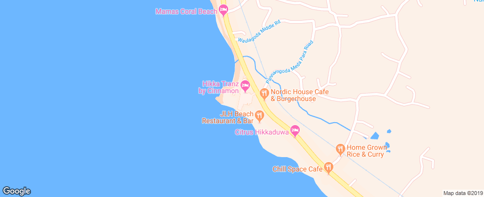 Отель Hikka Tranz By Cinnamon на карте Шри-Ланки
