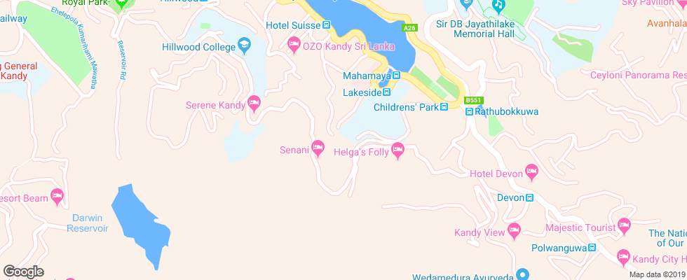 Отель Hill Top на карте Шри-Ланки