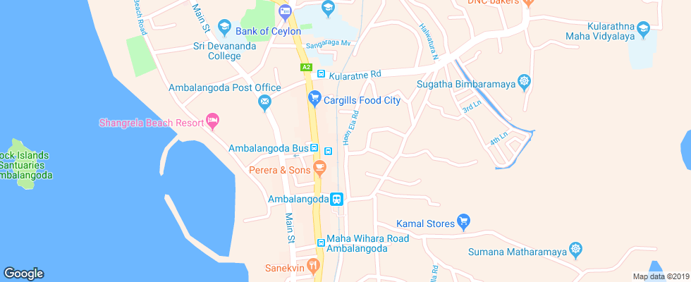 Отель Italia Ambalangoda на карте Шри-Ланки
