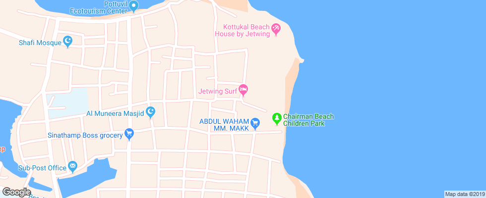 Отель Jetwing Surf на карте Шри-Ланки