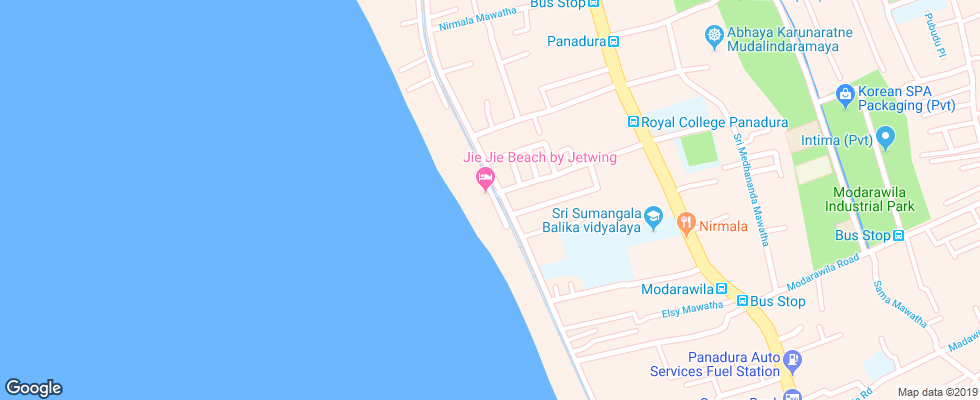 Отель Jie Jie Beach By Jetwing на карте Шри-Ланки