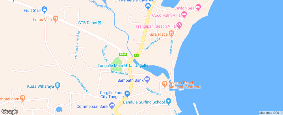 Отель Lagoon Boutique на карте Шри-Ланки