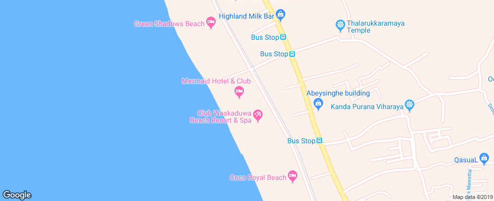 Отель Mermaid Hotel & Club на карте Шри-Ланки