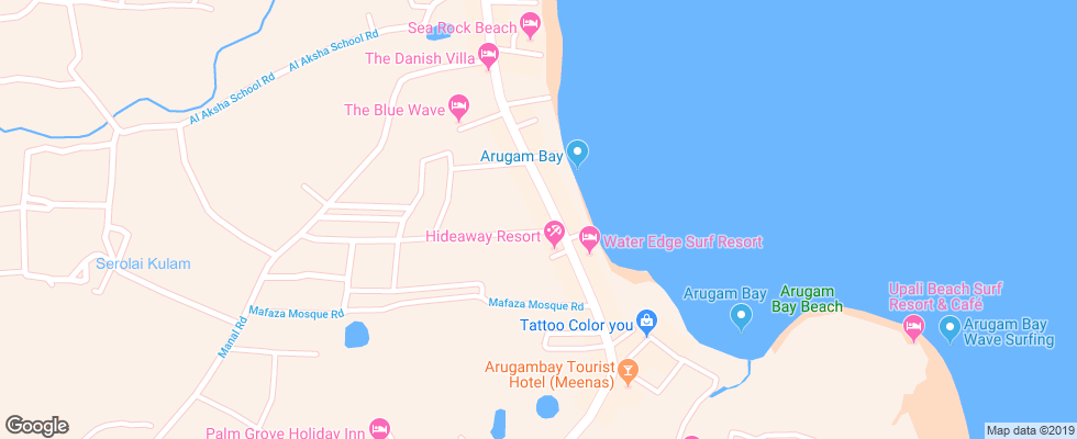 Отель New Tri Star Beach на карте Шри-Ланки
