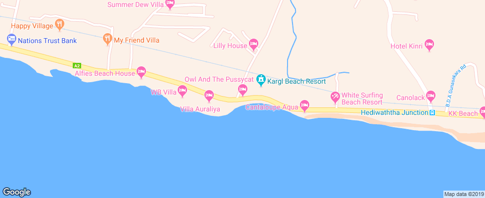 Отель Owl And The Pussycat на карте Шри-Ланки