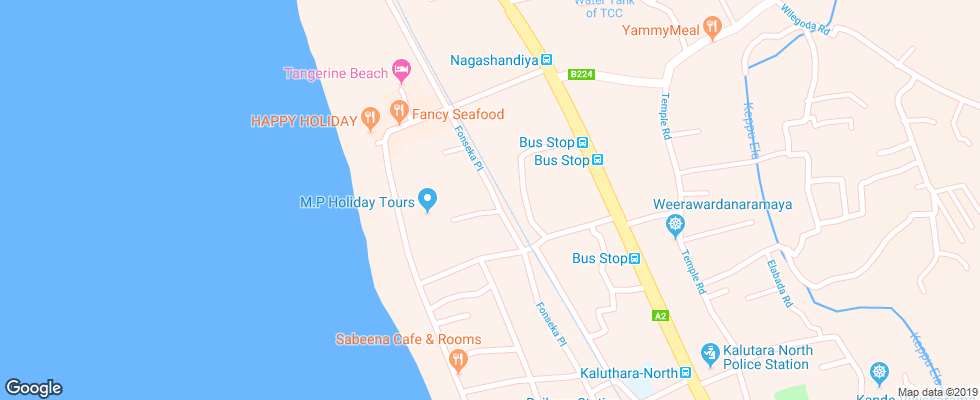 Отель Ritz Gate Kalutara на карте Шри-Ланки
