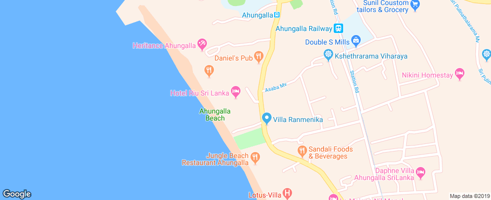 Отель Riu Sri Lanka на карте Шри-Ланки