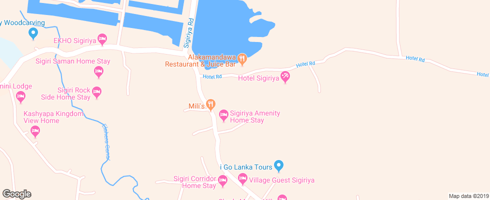 Отель Sigiriya Village на карте Шри-Ланки