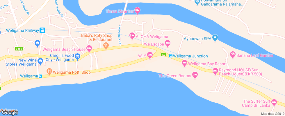 Отель South Surf Home на карте Шри-Ланки
