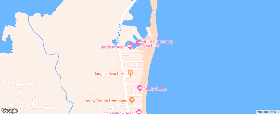 Отель Stardust Beach на карте Шри-Ланки