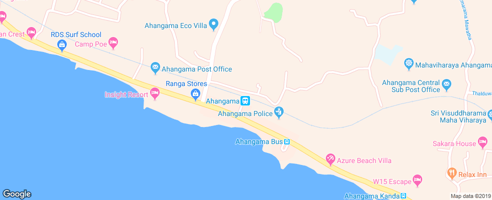Отель Timeless Villa Ahangama на карте Шри-Ланки