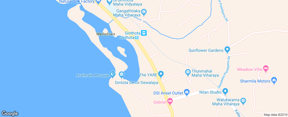 Отель Villa Republic на карте Шри-Ланки