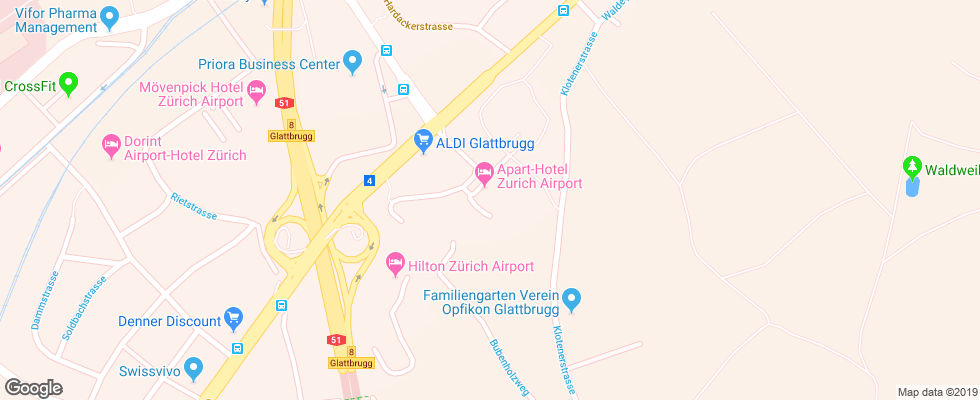 Отель Apart Hotel By Hilton на карте Швейцарии