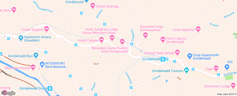 Отель Belvedere на карте Швейцарии