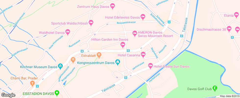 Отель Hilton Garden Inn Davos на карте Швейцарии