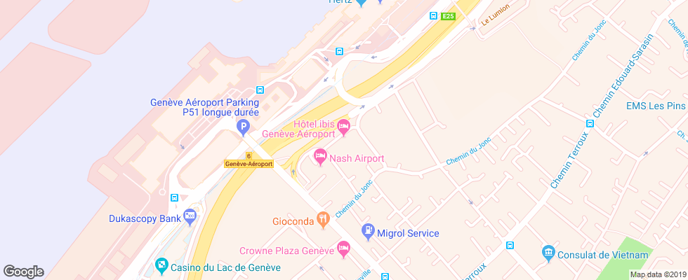 Отель Ibis Geneve Aeroport на карте Швейцарии