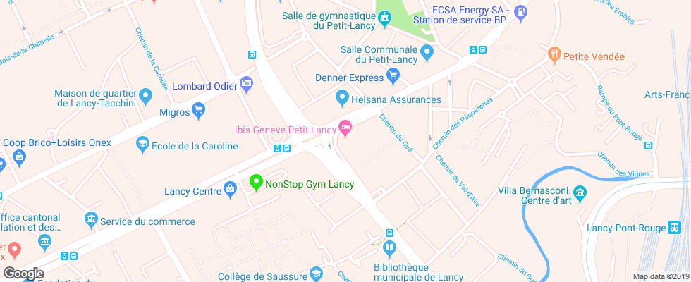 Отель Ibis Geneve Petit Lancy на карте Швейцарии