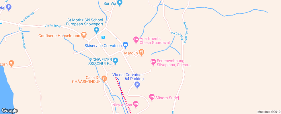 Отель Surlej-Margun на карте Швейцарии