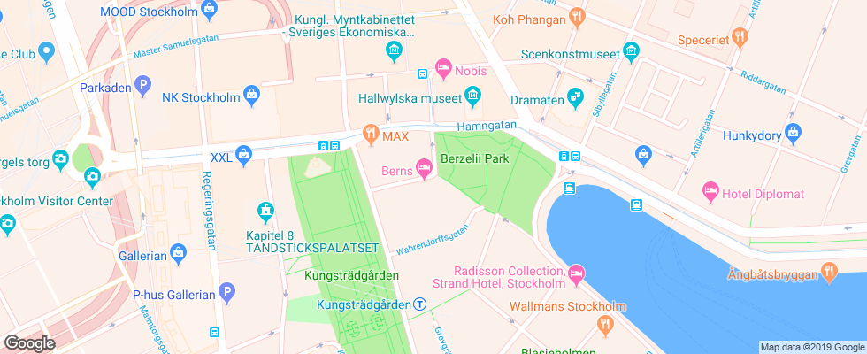 Отель Berns на карте Швеции