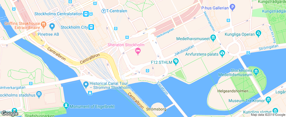 Отель Sheraton Stockholm на карте Швеции