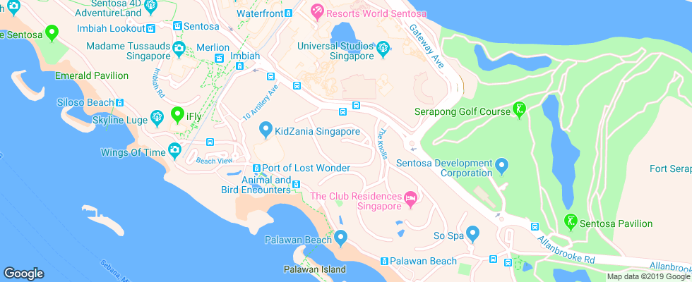 Отель Amara Sanctuary Resort на карте Сингапура