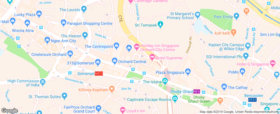 Отель Chancellor @ Orchard на карте Сингапура