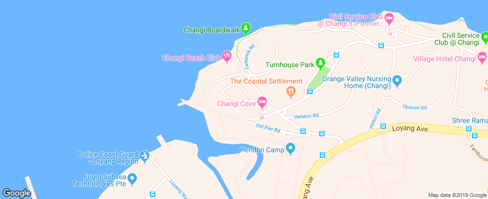 Отель Changi Cove на карте Сингапура