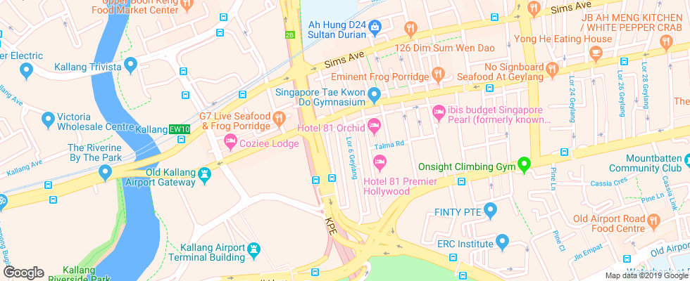 Отель Fragrance Emerald на карте Сингапура