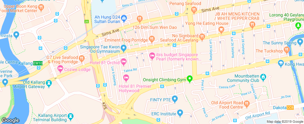 Отель Fragrance Pearl на карте Сингапура