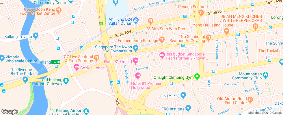 Отель Fragrance Sapphire на карте Сингапура