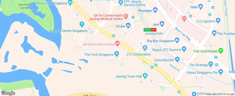Отель Genting Hotel Jurong на карте Сингапура