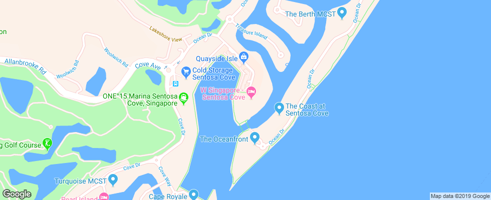 Отель W Sentosa на карте Сингапура