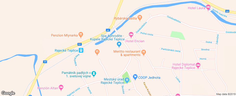Отель Aphrodita на карте Словакии