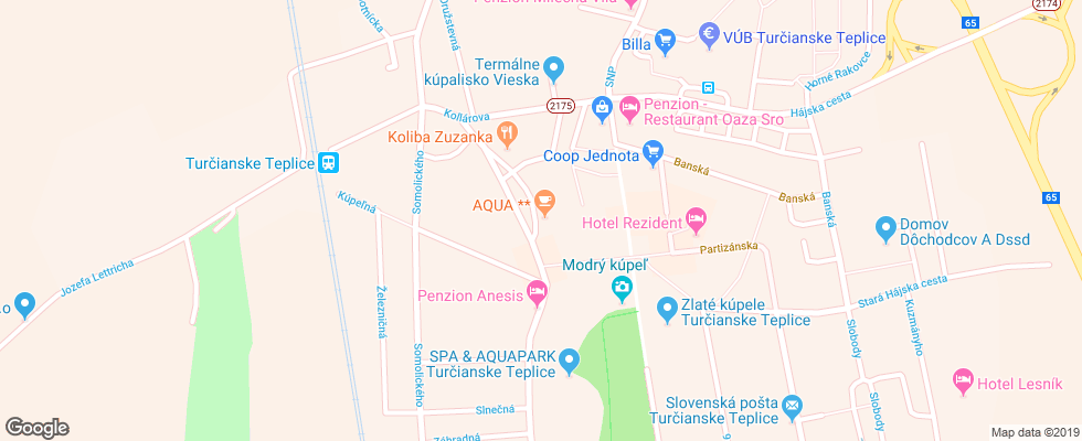 Отель Aqua Turcianske Teplice на карте Словакии