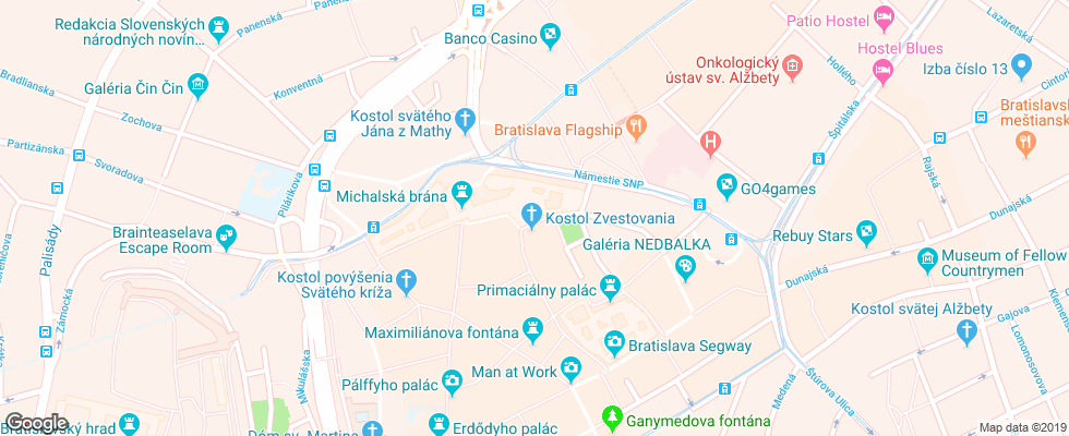 Отель Arcadia на карте Словакии
