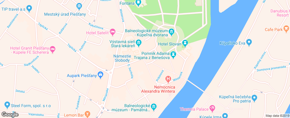 Отель Balnea Palace на карте Словакии