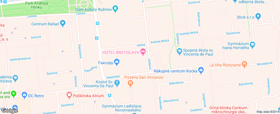 Отель Bratislava City Hotel на карте Словакии