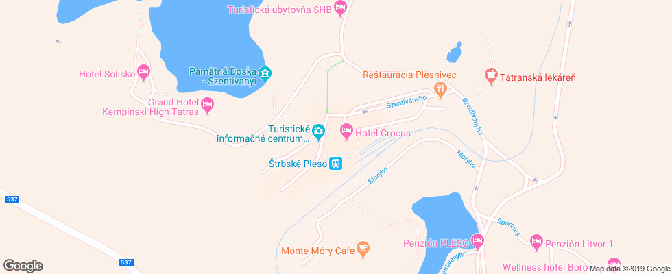 Отель Crokus на карте Словакии