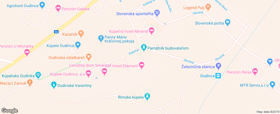Отель Diamant на карте Словакии