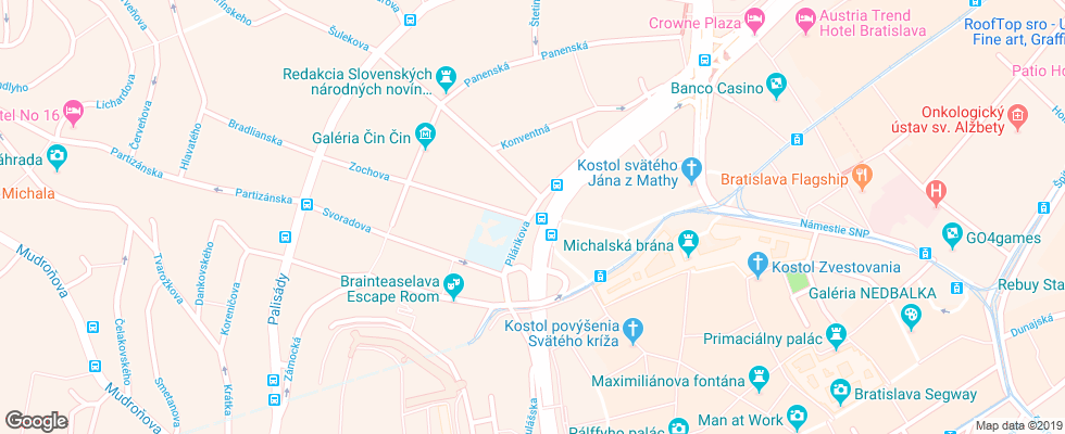 Отель Falkensteiner Hotel Bratislava на карте Словакии