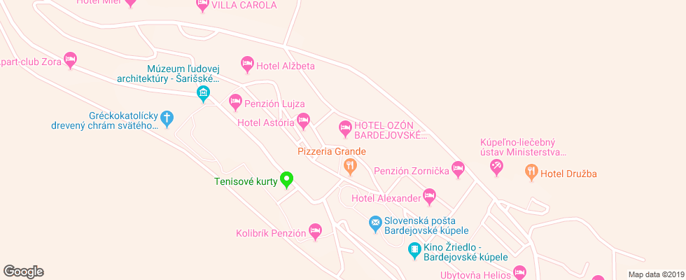 Отель Ozon на карте Словакии