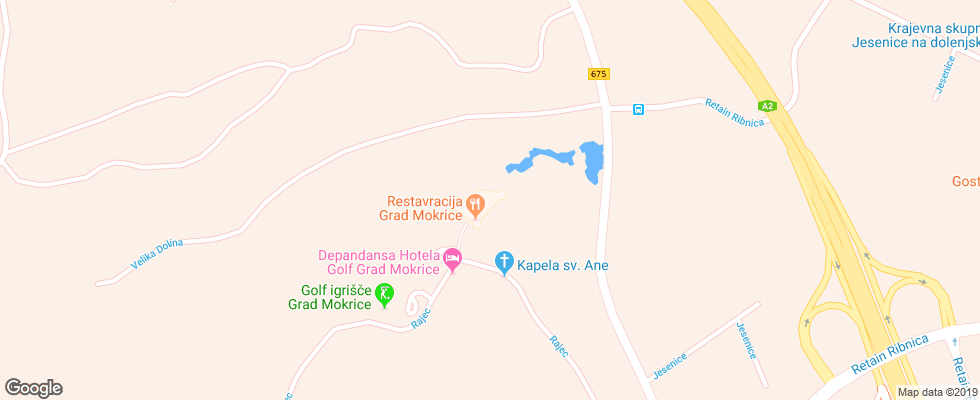 Отель Golf Grad Mokrice на карте Словении
