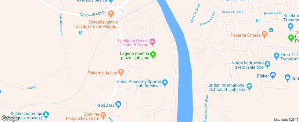Отель Ljubljana Resort на карте Словении