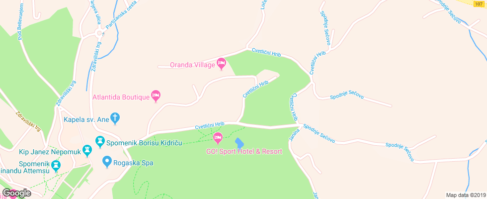 Отель Oranda Village на карте Словении