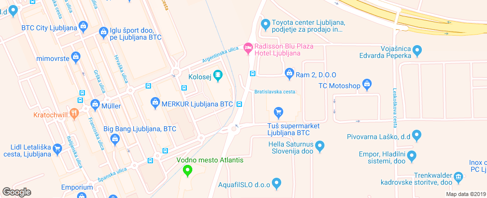 Отель Radisson Blu Plaza на карте Словении