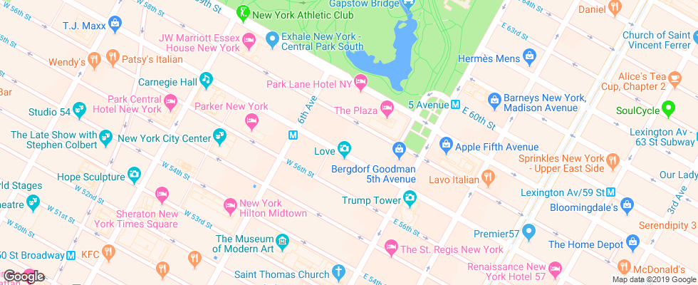Отель Aka Central Park на карте США