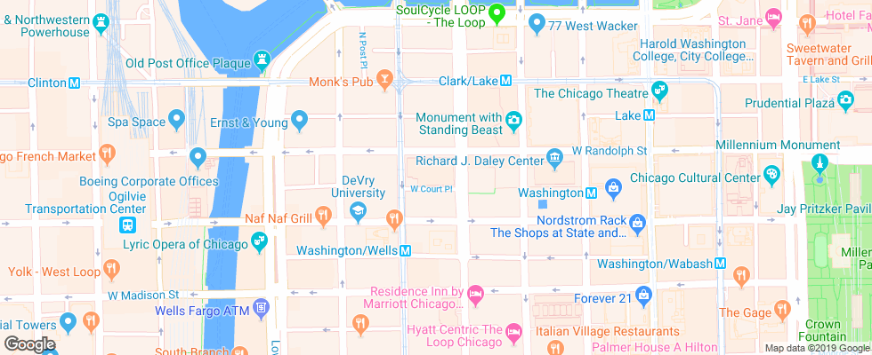 Отель Allegro Chicago на карте США